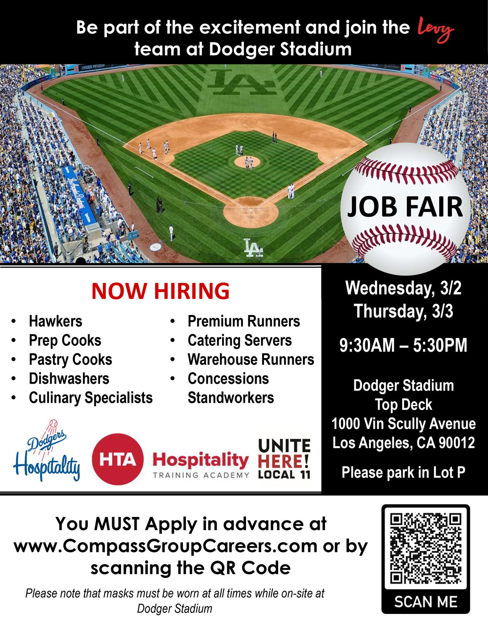JOIN THE HTA FOR A HIRING EVENT AT DODGER STADIUM 